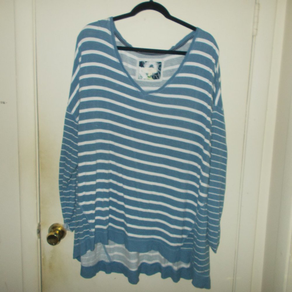 Cupio Striped Sweatshirt Blue/White Size 3X
